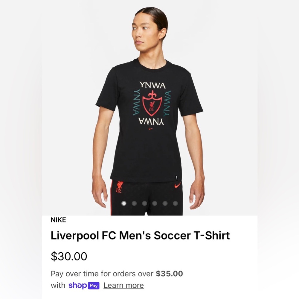 Liverpool FC Men’s Soccer Nike Tshirt Size Medium